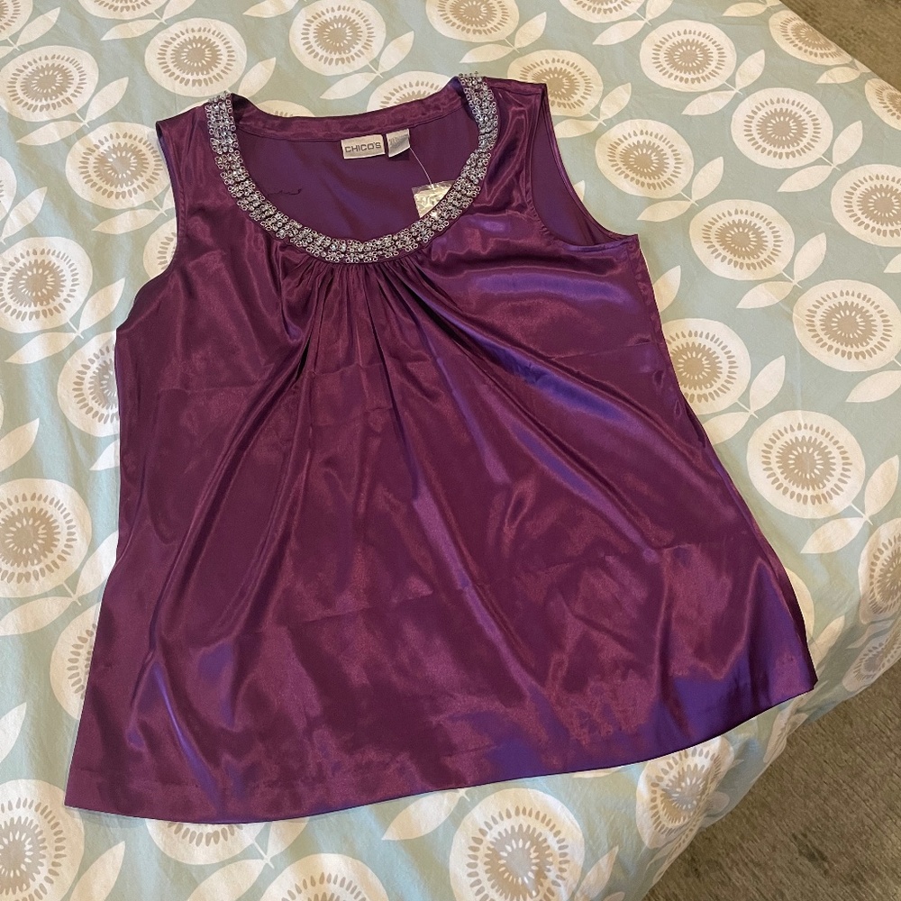 Chicos Amaranth Shell Tank